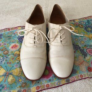 Madewell Women’s Leather Clare Oxford Lace Up Shoes, Cream – sz 8